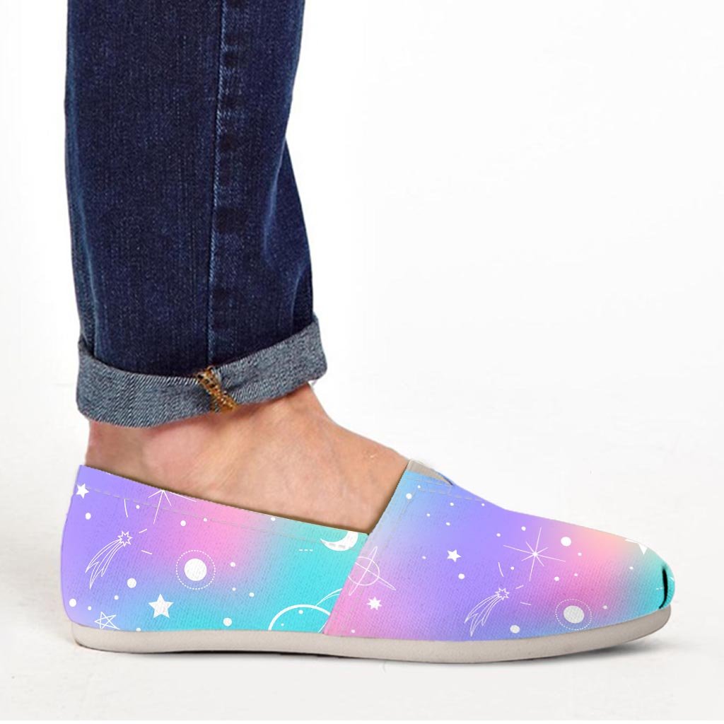 Print Holographic Canvas Shoes-grizzshop