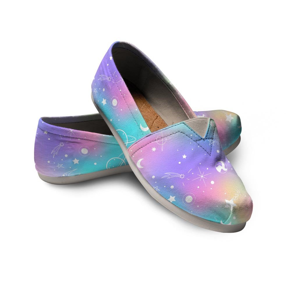 Print Holographic Canvas Shoes-grizzshop