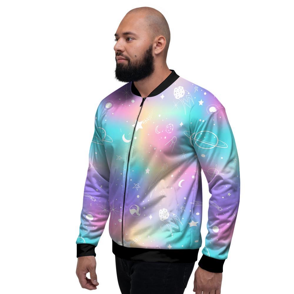 Print Holographic Men's Bomber Jacket-grizzshop