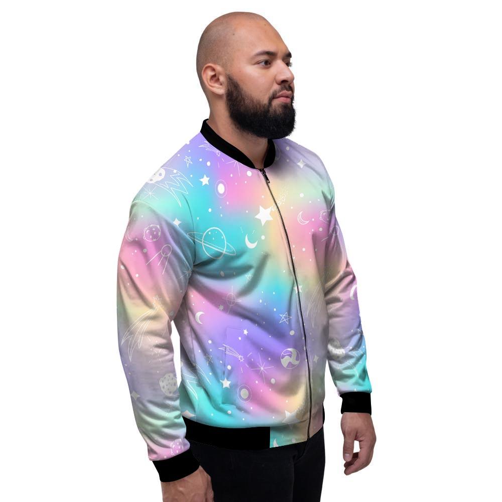 Print Holographic Men's Bomber Jacket-grizzshop