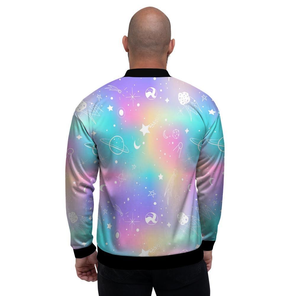 Print Holographic Men's Bomber Jacket-grizzshop