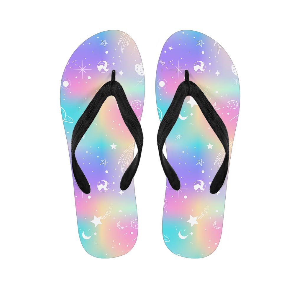 Print Holographic Men's Flip Flops-grizzshop