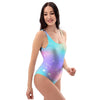 Print Holographic One Piece Swimsuite-grizzshop