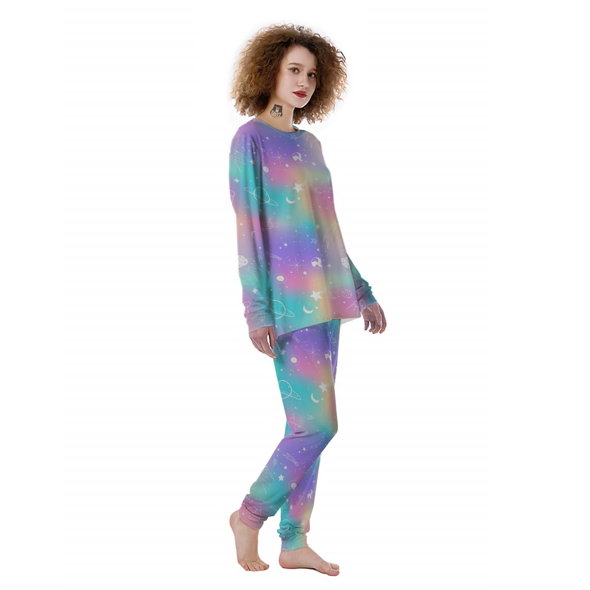 Print Holographic Women's Pajamas-grizzshop