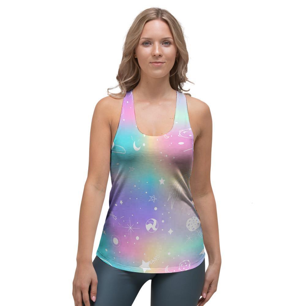Print Holographic Women's Racerback Tank Top-grizzshop