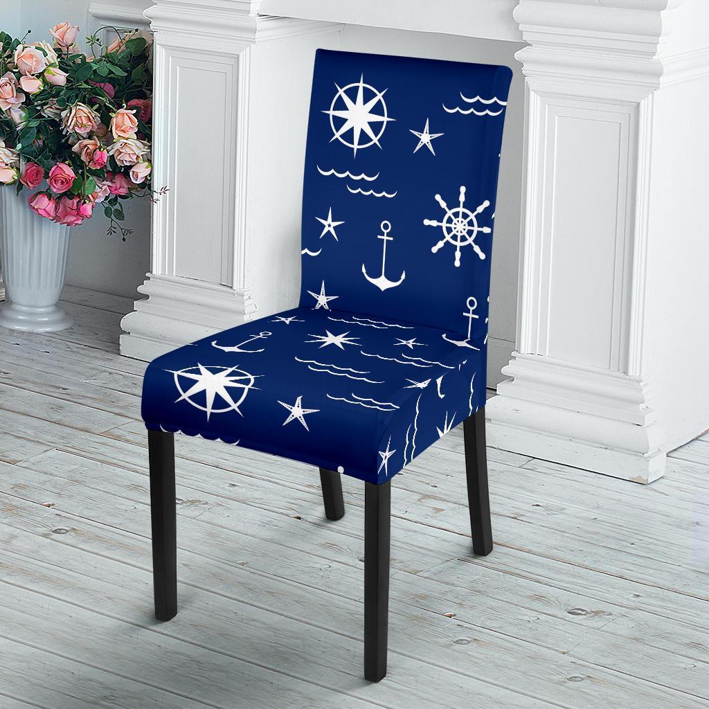 Print Pattern Anchor Nautical Chair Cover-grizzshop