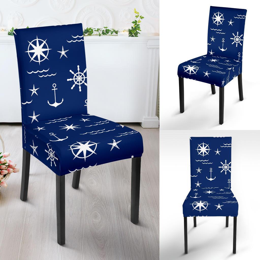 Print Pattern Anchor Nautical Chair Cover-grizzshop