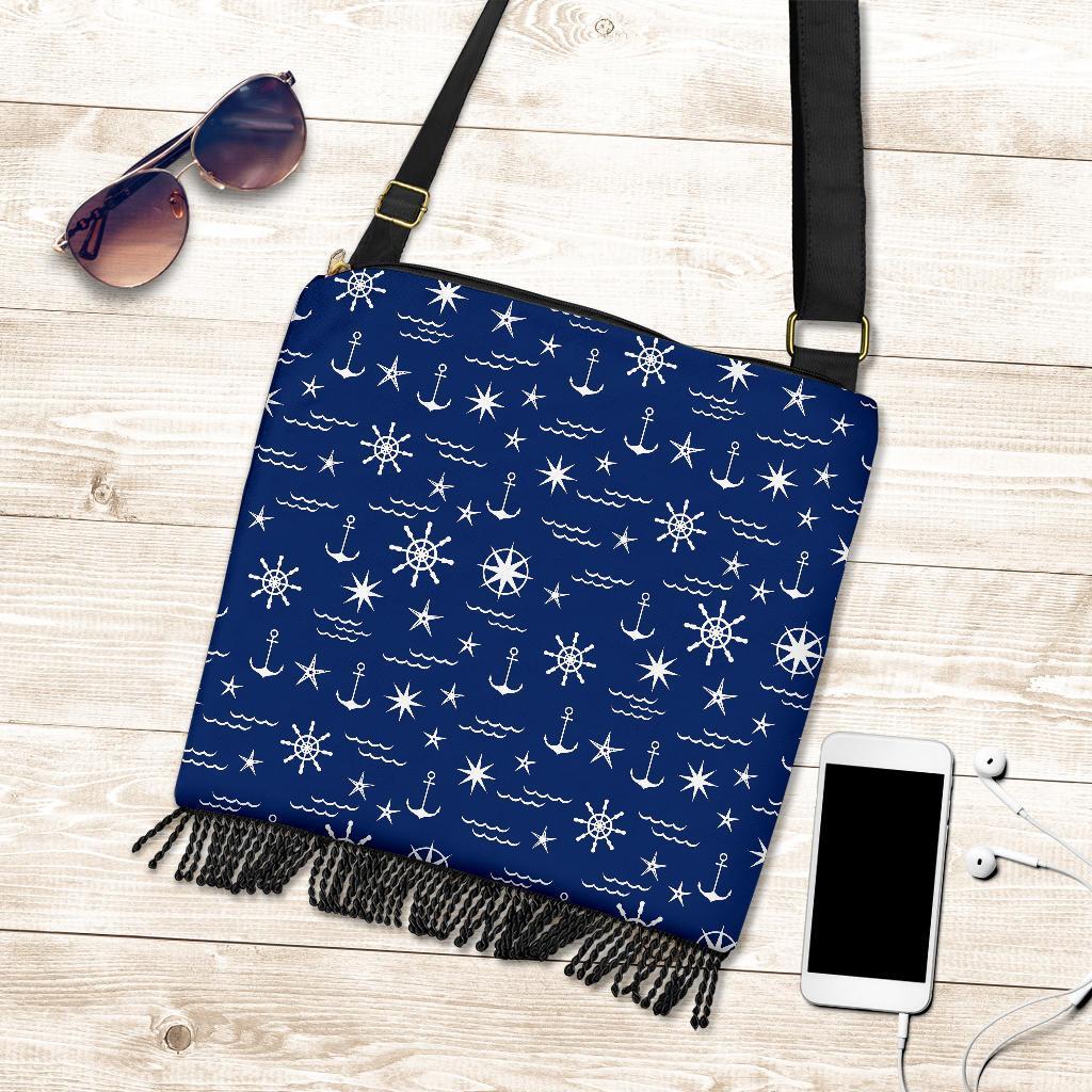 Print Pattern Anchor Nautical Crossbody Bags-grizzshop