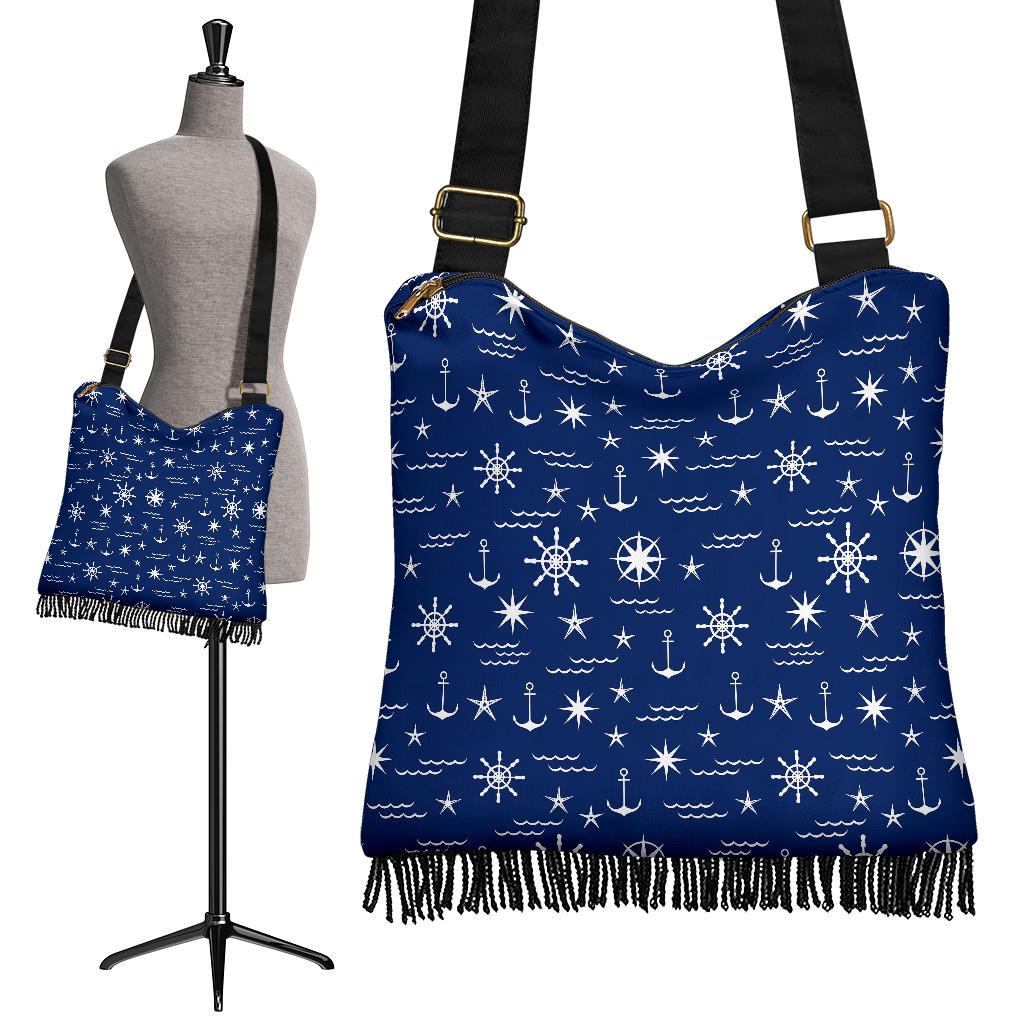 Print Pattern Anchor Nautical Crossbody Bags-grizzshop