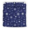 Print Pattern Anchor Nautical Duvet Cover Bedding Set-grizzshop