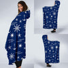 Print Pattern Anchor Nautical Hooded Blanket-grizzshop