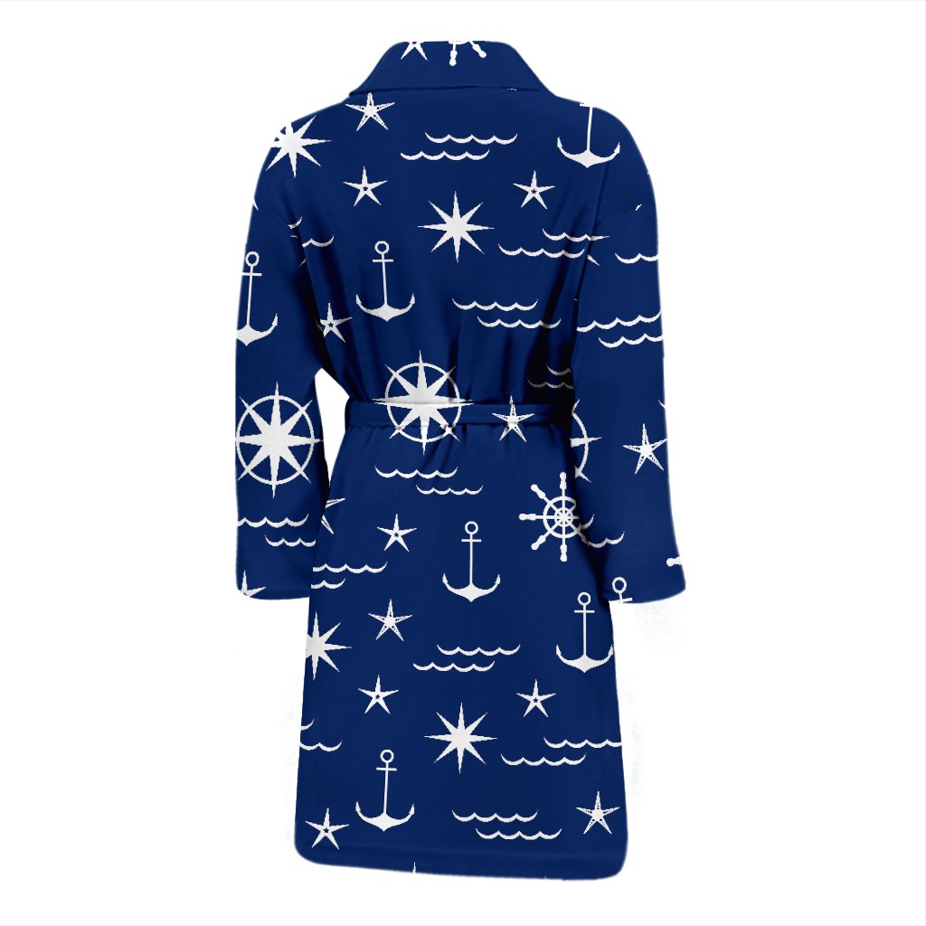 Print Pattern Anchor Nautical Men Long Robe-grizzshop