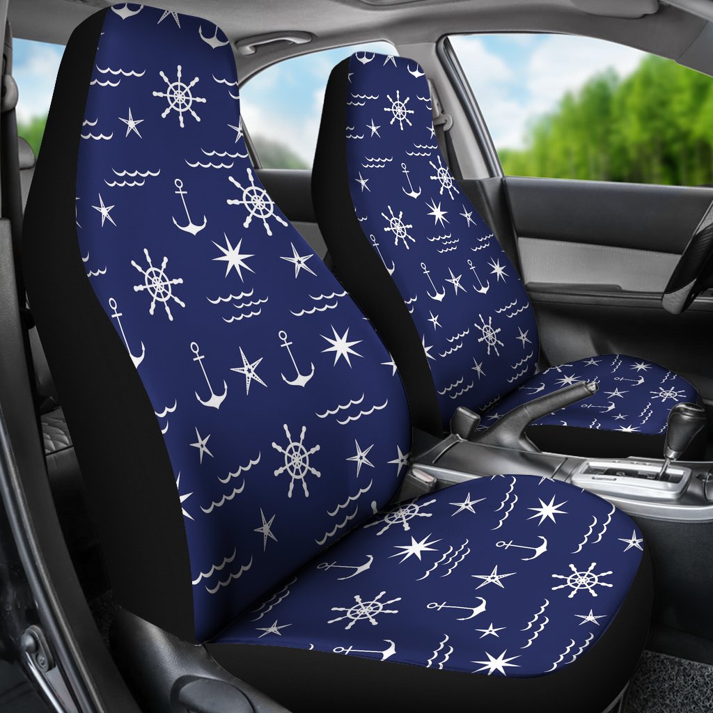Print Pattern Anchor Nautical Universal Fit Car Seat Cover-grizzshop