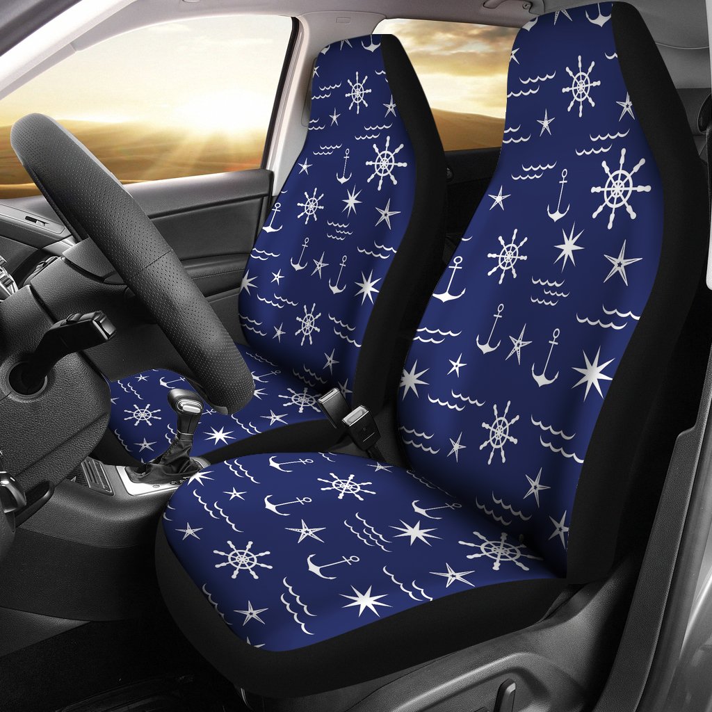 Print Pattern Anchor Nautical Universal Fit Car Seat Cover-grizzshop
