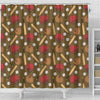 Print Pattern Baseball Bathroom Shower Curtain-grizzshop