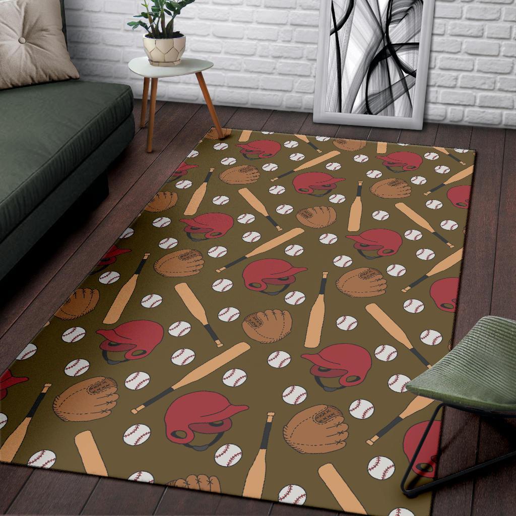 Print Pattern Baseball Floor Mat-grizzshop