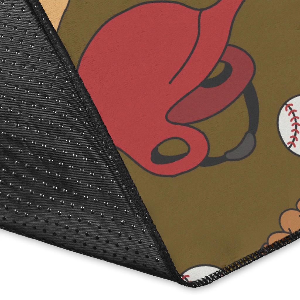 Print Pattern Baseball Floor Mat-grizzshop