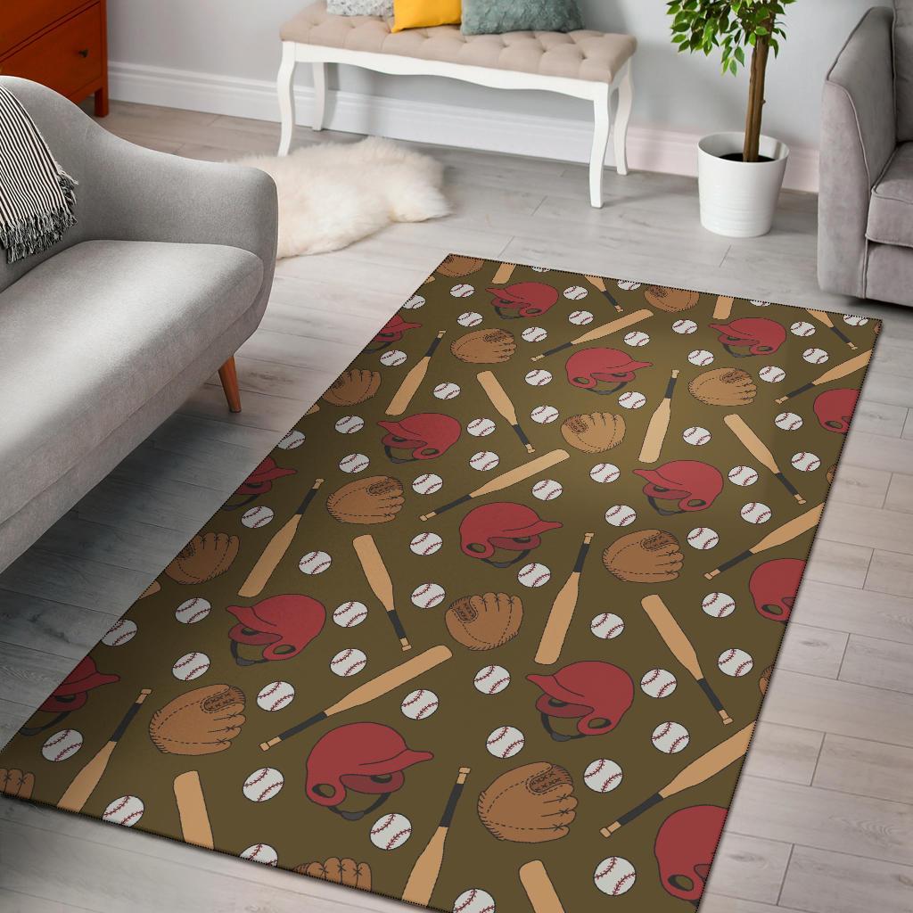 Print Pattern Baseball Floor Mat-grizzshop