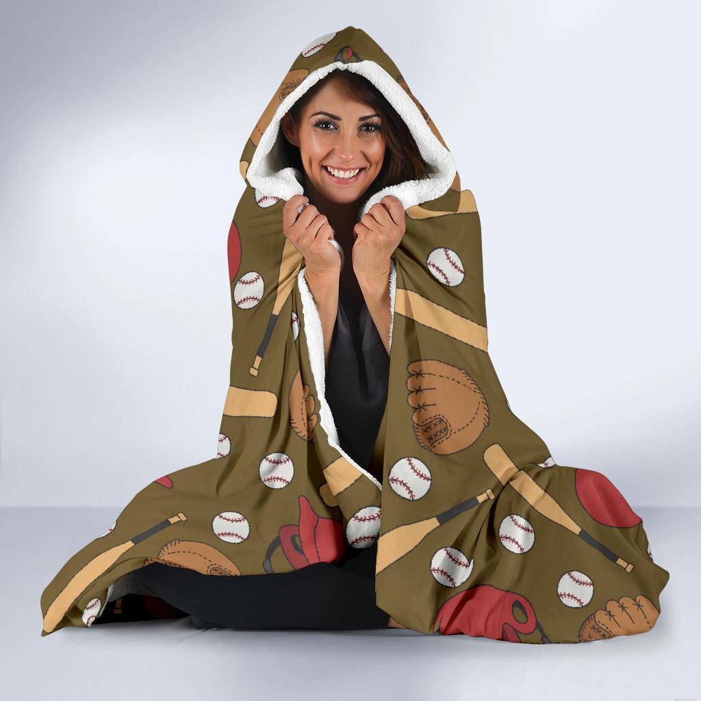 Print Pattern Baseball Hooded Blanket-grizzshop