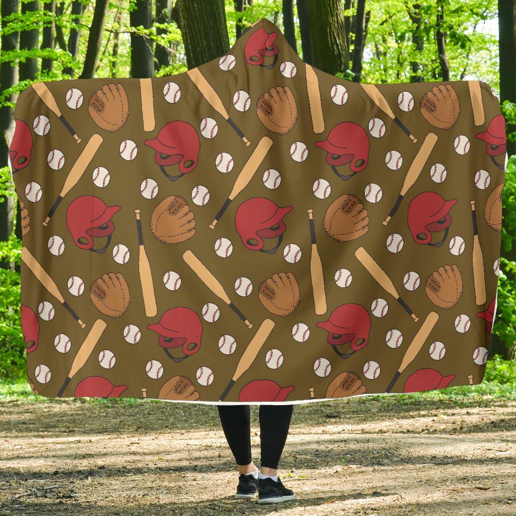Print Pattern Baseball Hooded Blanket-grizzshop