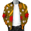 Print Pattern Baseball Men's Bomber Jacket-grizzshop