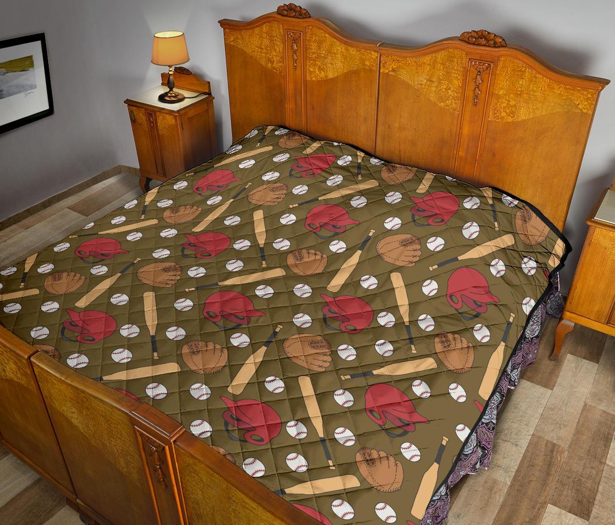 Print Pattern Baseball Quilt-grizzshop