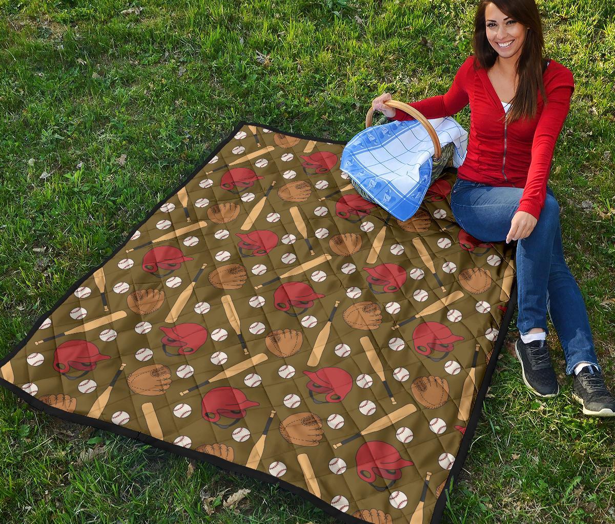 Print Pattern Baseball Quilt-grizzshop