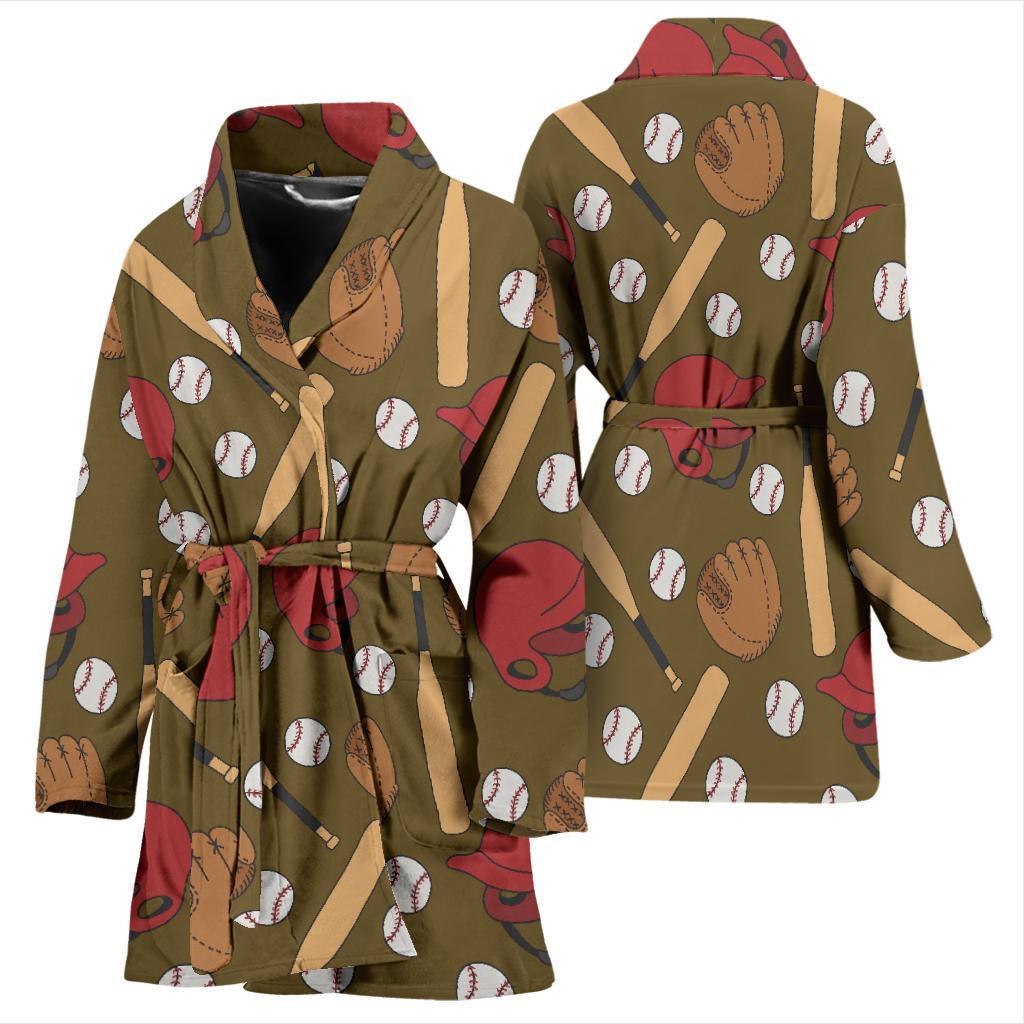 Print Pattern Baseball Women Long Robe-grizzshop