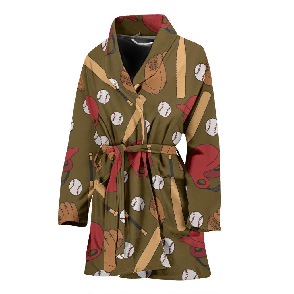 Print Pattern Baseball Women Long Robe-grizzshop