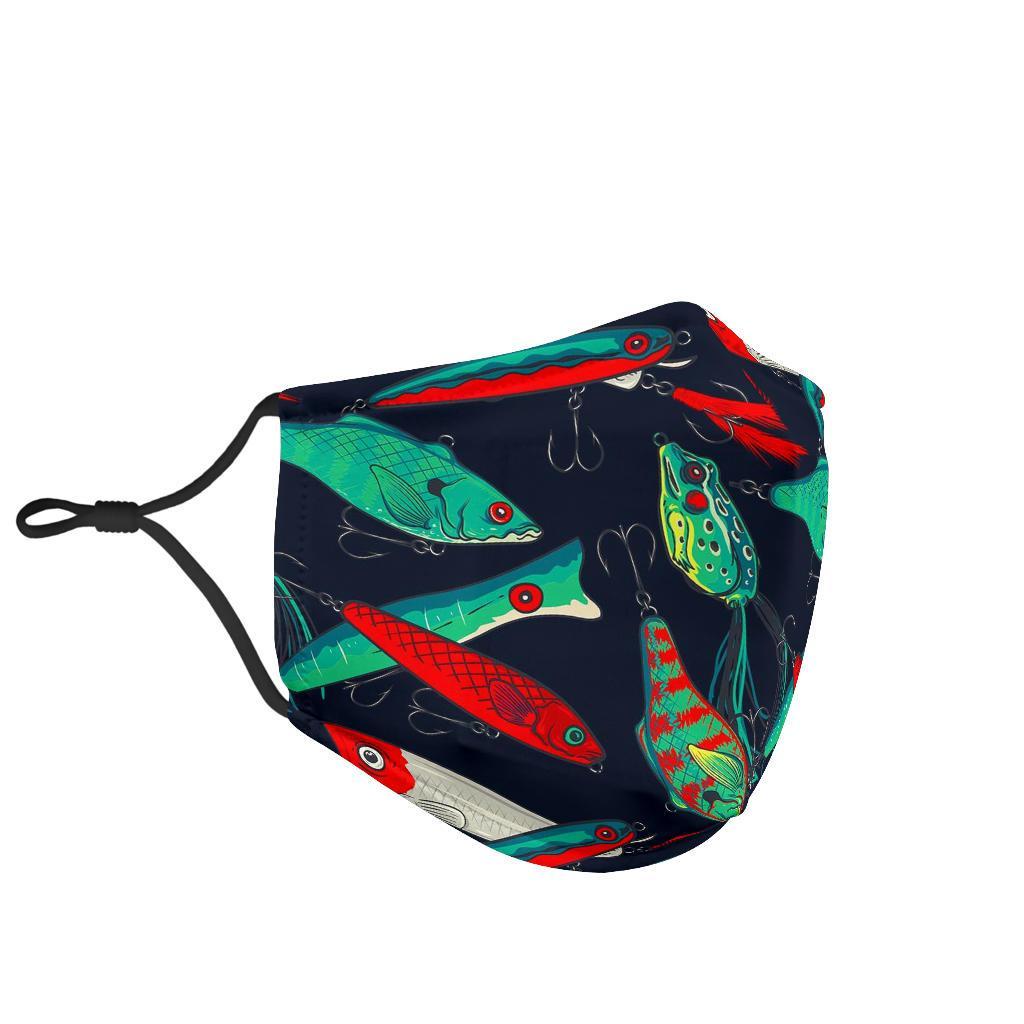 Print Pattern Bass Fishing Bait Face Mask-grizzshop