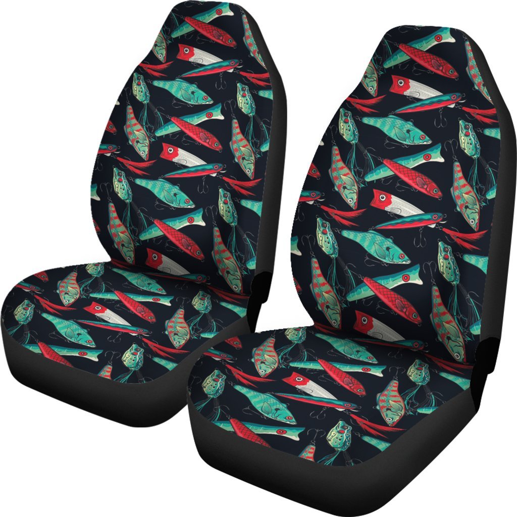 Print Pattern Bass Fishing Bait Universal Fit Car Seat Cover-grizzshop