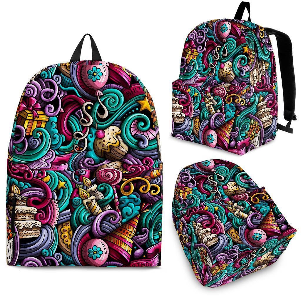 Print Pattern Birthday Backpack-grizzshop