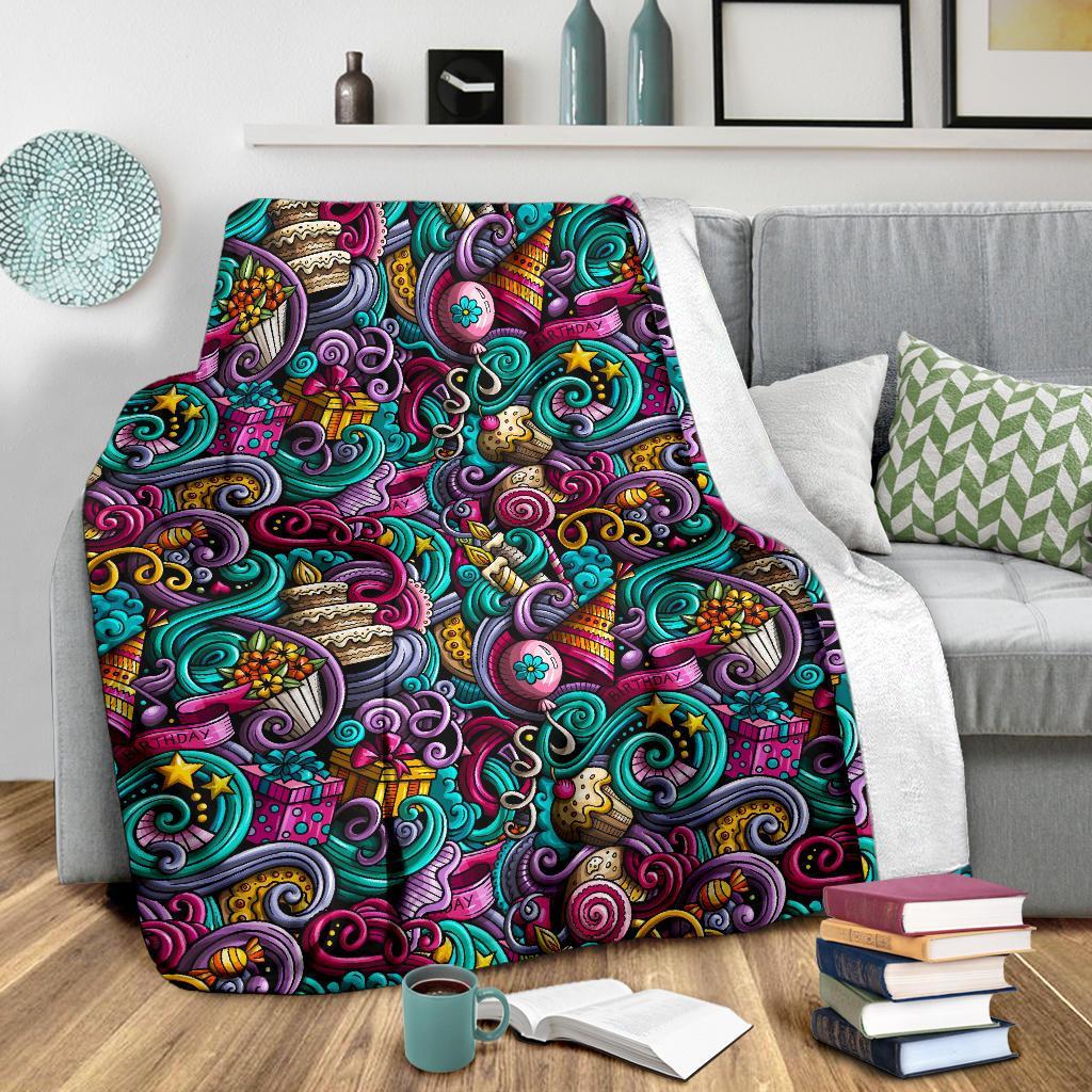 Print Pattern Birthday Blanket-grizzshop