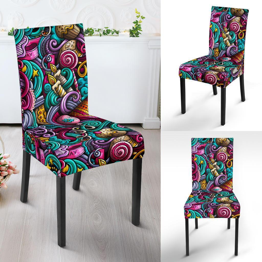 Print Pattern Birthday Chair Cover-grizzshop