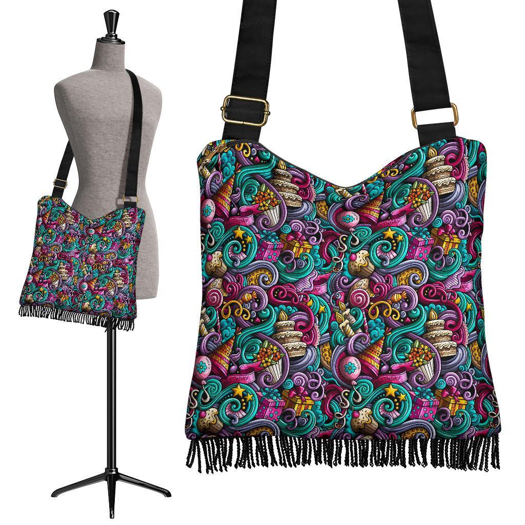 Print Pattern Birthday Crossbody bags-grizzshop