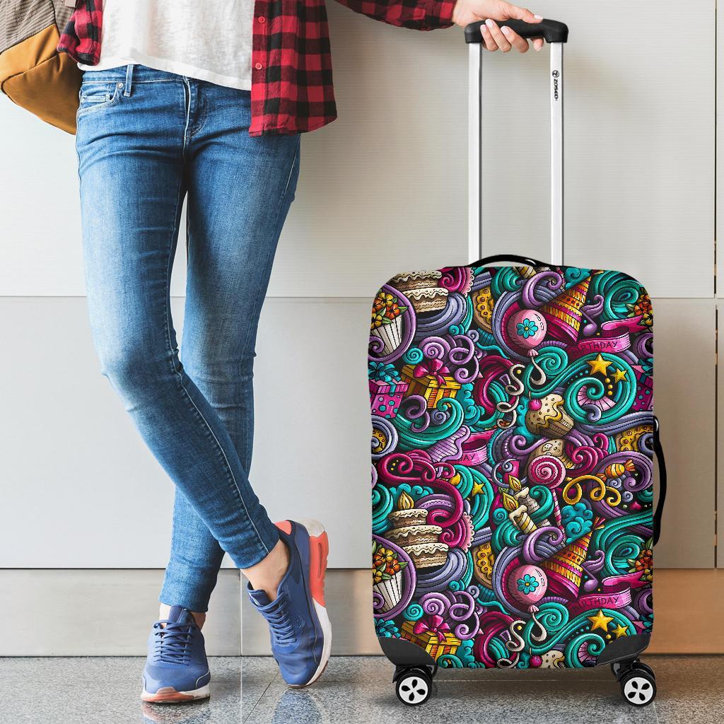 Print Pattern Birthday Luggage Cover Protector-grizzshop