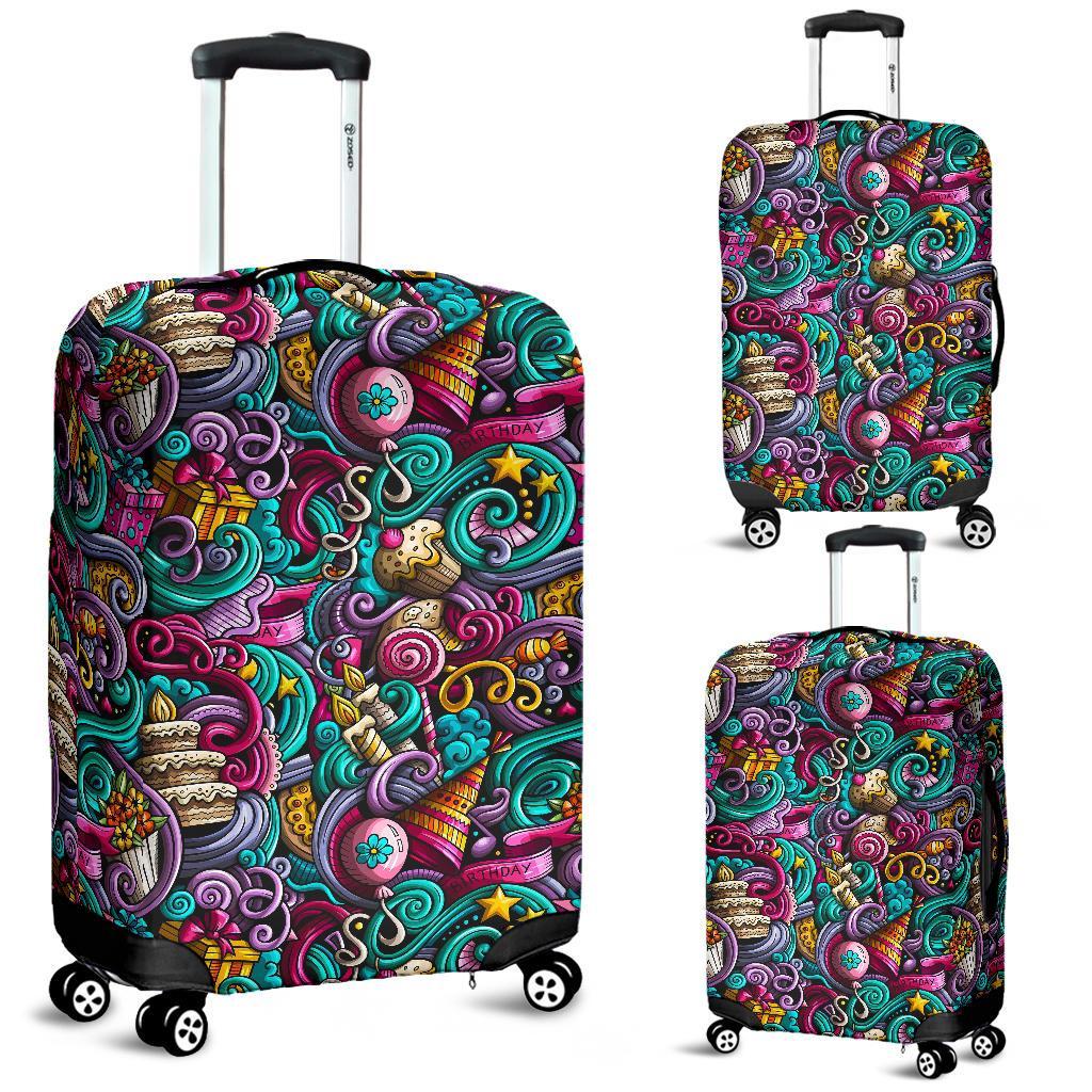 Print Pattern Birthday Luggage Cover Protector-grizzshop