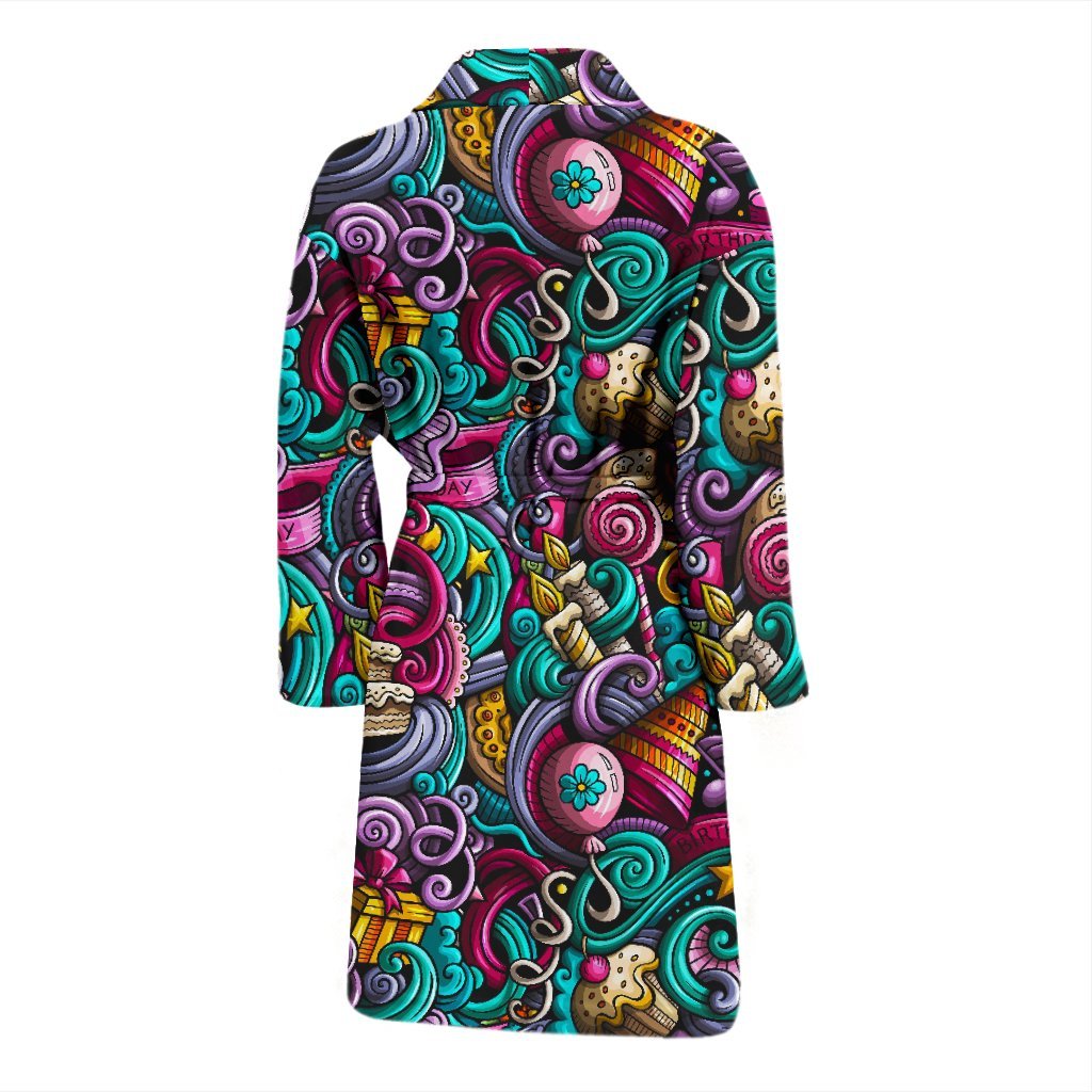 Print Pattern Birthday Men Long Robe-grizzshop