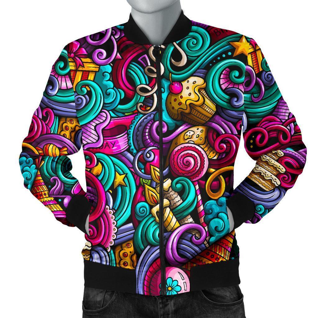 Print Pattern Birthday Men's Bomber Jacket-grizzshop