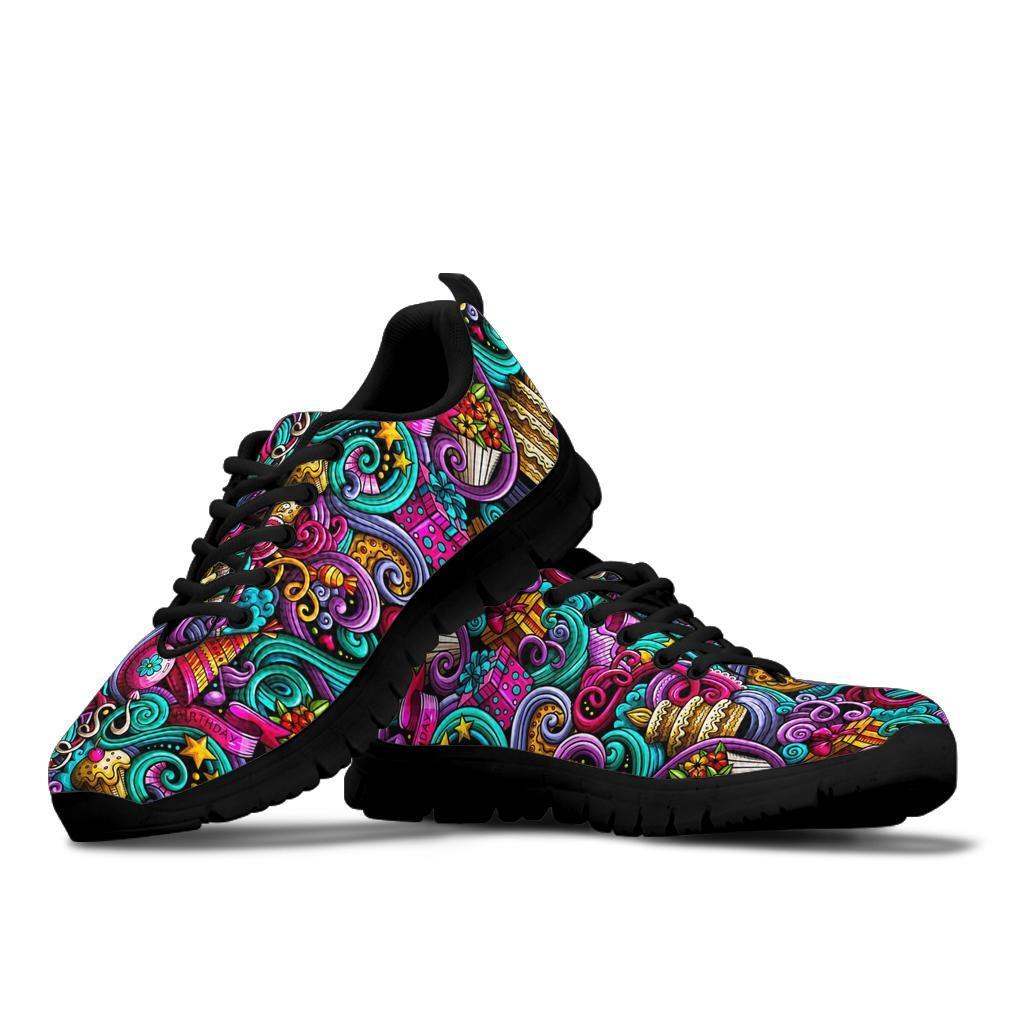 Print Pattern Birthday Sneaker Shoes For Men Women-grizzshop