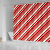 Print Pattern Candy Cane Bathroom Shower Curtain-grizzshop