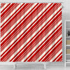 Print Pattern Candy Cane Bathroom Shower Curtain-grizzshop