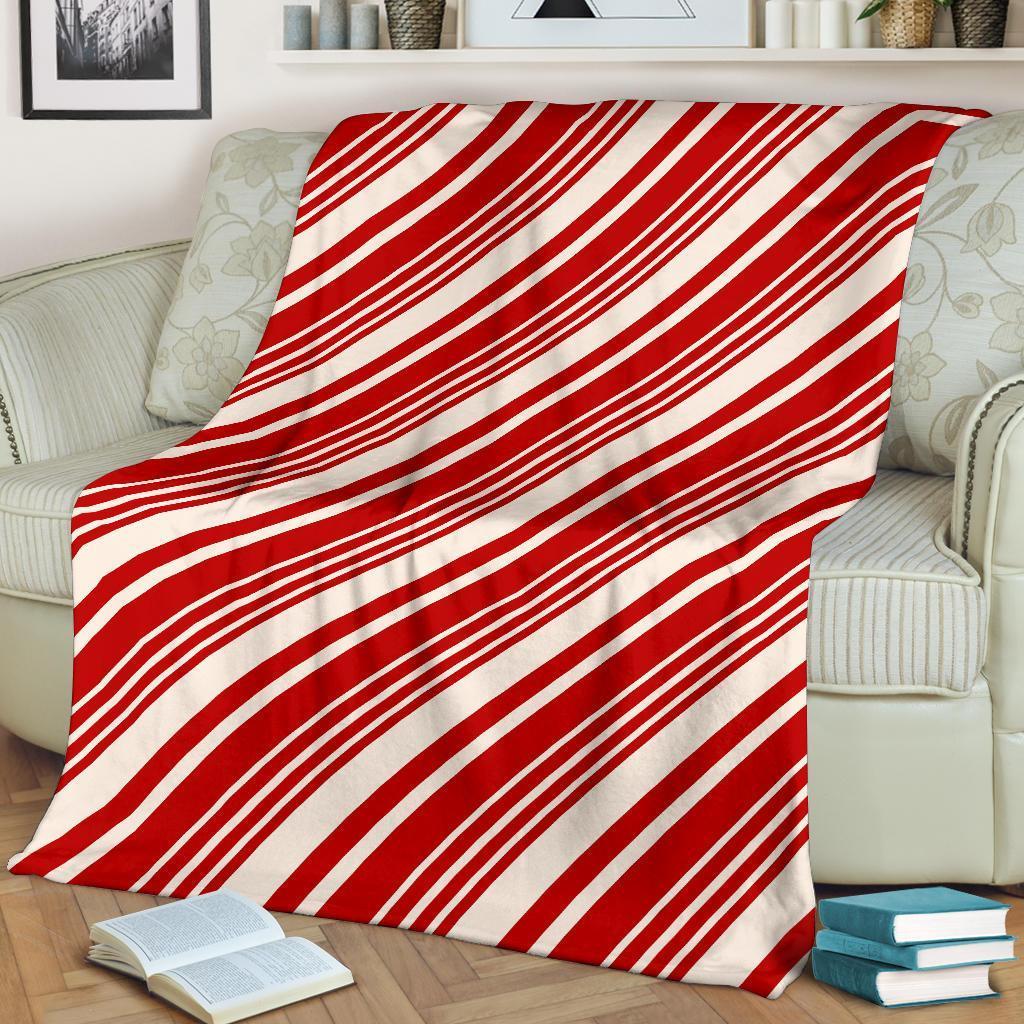 Print Pattern Candy Cane Blanket-grizzshop