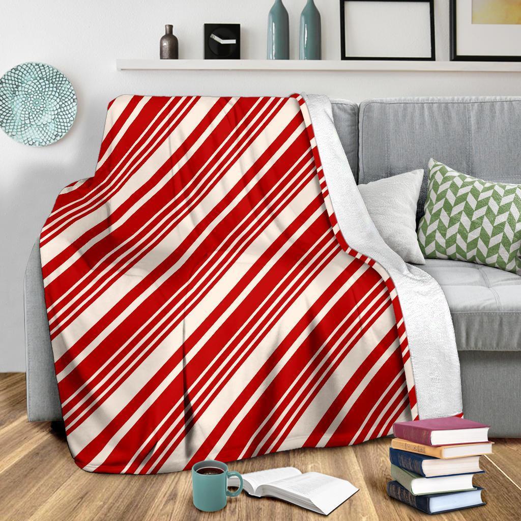 Print Pattern Candy Cane Blanket-grizzshop