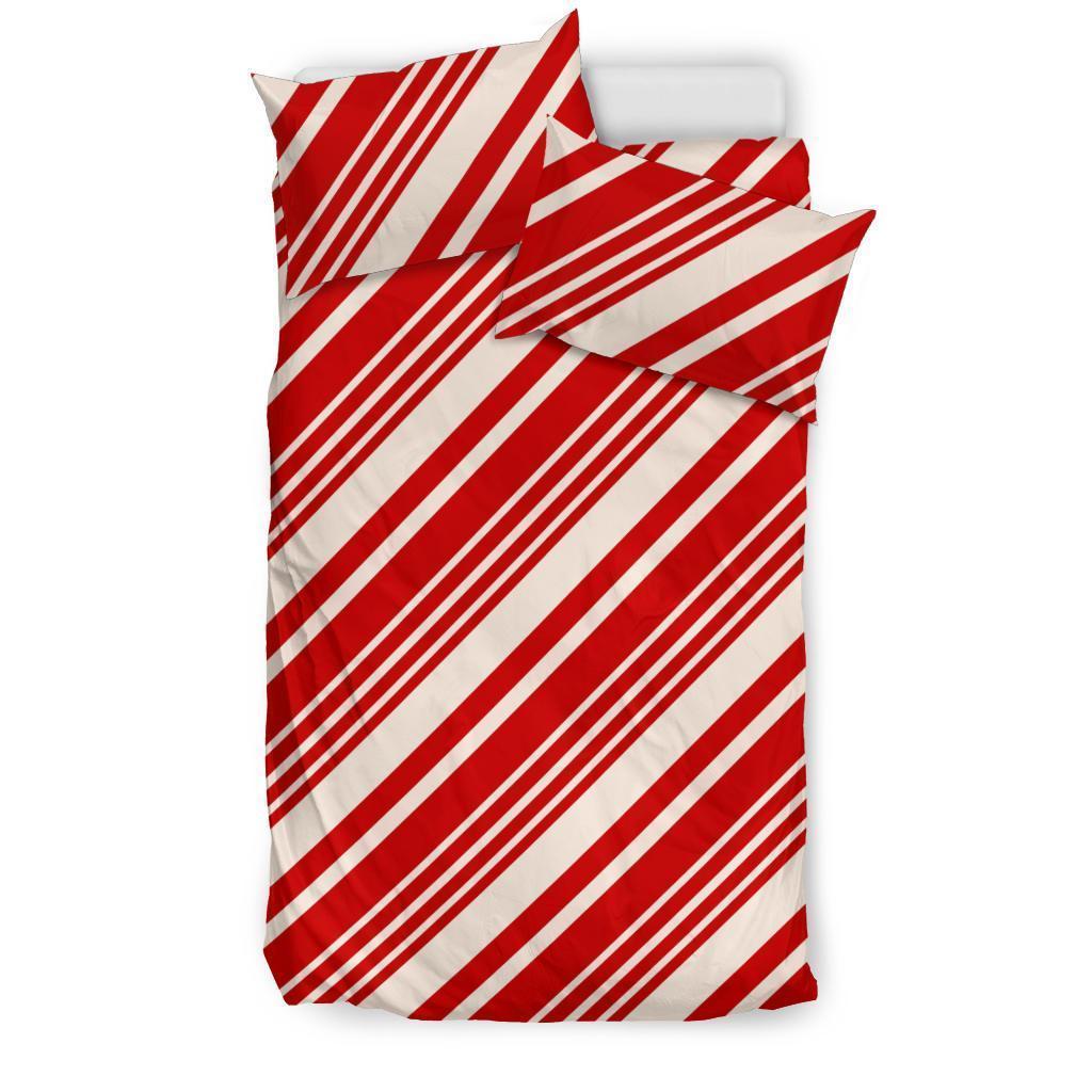 Print Pattern Candy Cane Duvet Cover Bedding Set-grizzshop