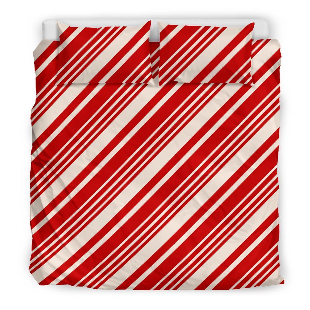 Print Pattern Candy Cane Duvet Cover Bedding Set-grizzshop