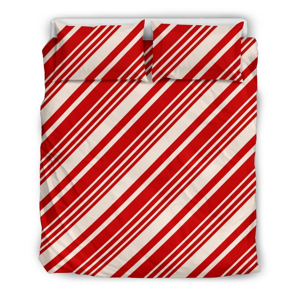 Print Pattern Candy Cane Duvet Cover Bedding Set-grizzshop