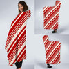 Print Pattern Candy Cane Hooded Blanket-grizzshop