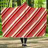 Print Pattern Candy Cane Hooded Blanket-grizzshop