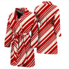 Print Pattern Candy Cane Men Long Robe-grizzshop